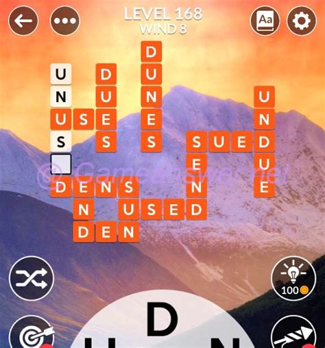 WORDSCAPES LEVEL 168 ANSWERS .